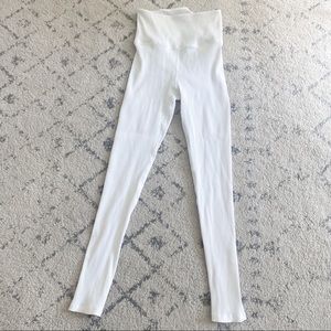 Carbon 37 Ribbed White Leggings